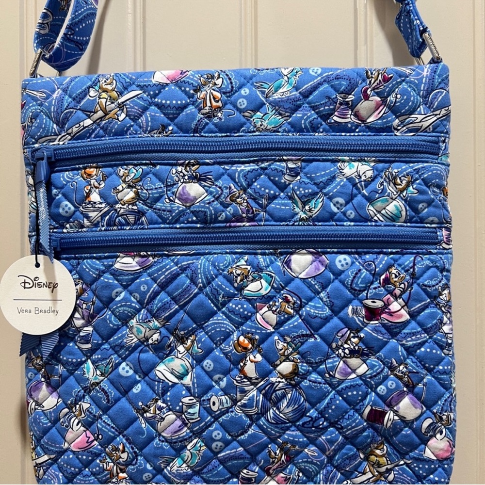 Vera Bradley x Disney | Triple Zip Hipster Crossbody Cinderella Paisley Friends - Picture 5 of 11